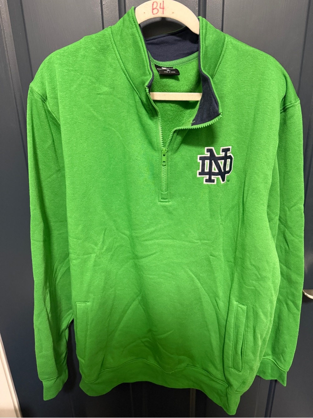 Colosseum Green and Navy Men's Quarter-Zip Pullover